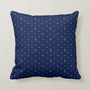 Anchor Polka Dots Pattern Throw Pillow