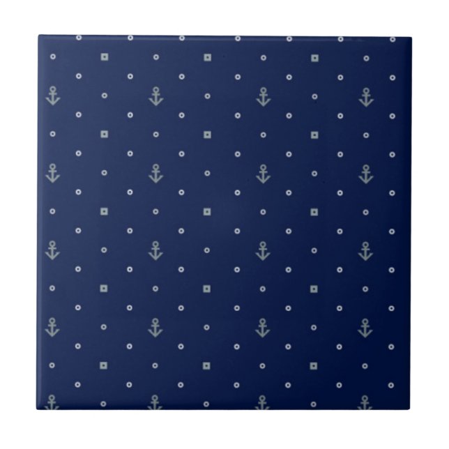 Anchor Polka Dots Pattern Tile (Front)