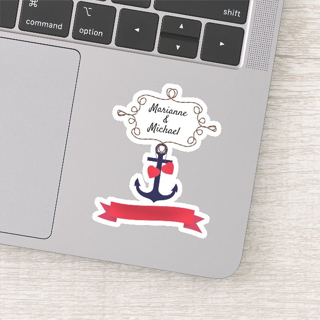 Anchor rope frame nautical naval sea voyage red ri (Detail)