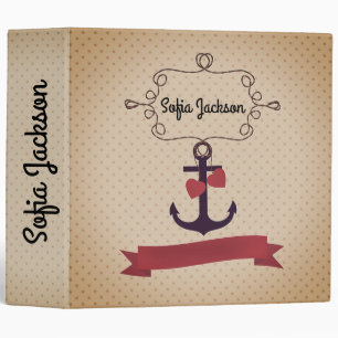 Anchor rope frame nautical naval sea voyage red ri binder