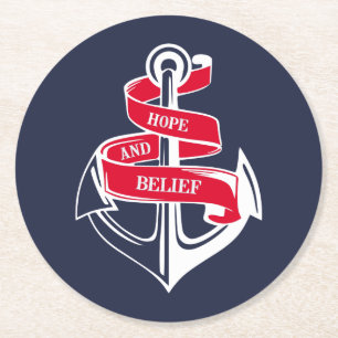 Anchor Round Paper Coaster