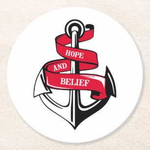 Anchor Round Paper Coaster
