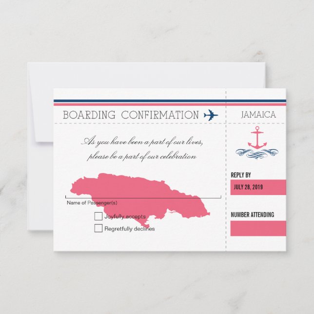 Anchor RSVP Jamaica Boarding Pass (Front)