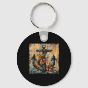 Anchor Sailor & Captain Sailing Motor Boat Des Keychain