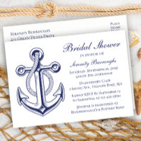 Anchor Sailor Navy Blue Nautical Bridal Shower 