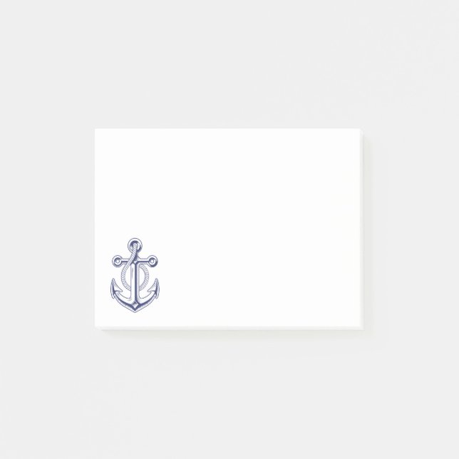 Anchor Sailor Navy Blue Nautical Ocean Boat  Post-it Notes (Front)
