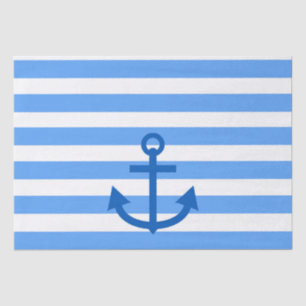 Anchor Stripes Blue & White  Tissue Paper