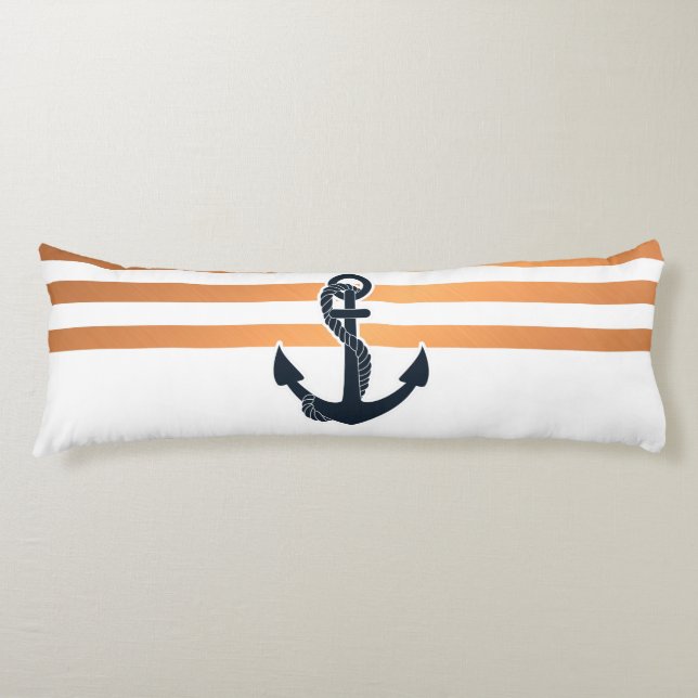 Anchor & Stripes Body Pillow (Front)