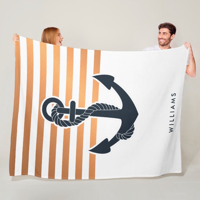 Anchor & Stripes Fleece Blanket (In Situ)