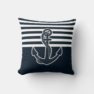 Anchor & Stripes Throw Pillow