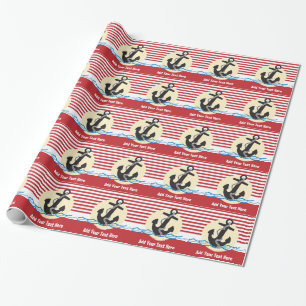 Anchor, Sun and Water Customizable Wrapping Paper