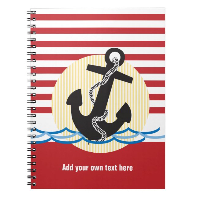 Anchor, Sun and Water Nautical Notebook (Front)
