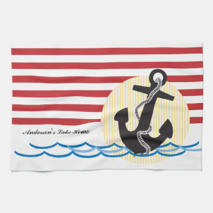 Anchor, Sun and Water Personalized Kitchen Towel