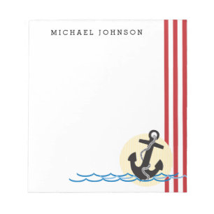 Anchor, Sun and Water Personalized Notepad