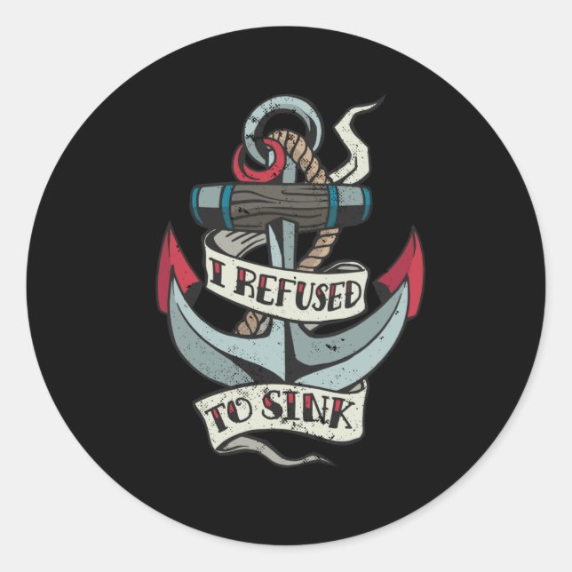 Anchor Tattoo Classic Round Sticker (Front)