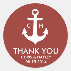 Anchor Thank You Stickers