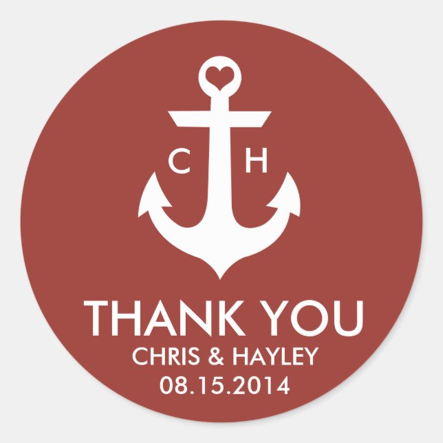 Anchor Thank You Stickers (Front)