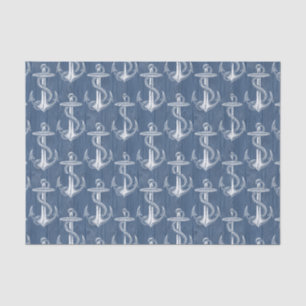 Anchor Vintage Blue Wood Beach Tissue Paper