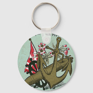 Anchor Vintage Japanese Silk Label Keychain