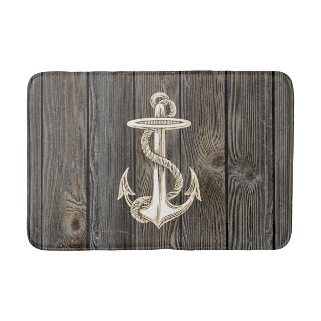 Anchor Vintage Wood Bath Rug (Front)
