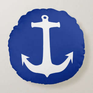 Anchor white + your backgrpund & ideas round pillow