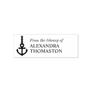 Anchor with Chain #3 “From the Library of” Book Self-inking Stamp