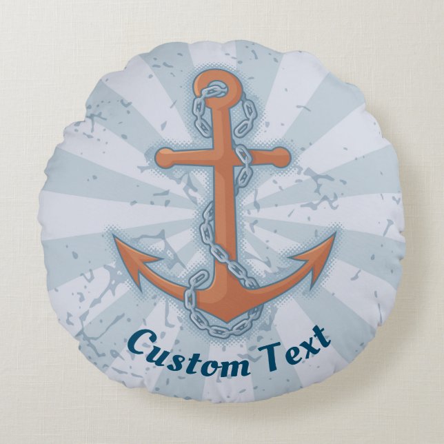 Anchor with Chain Round Pillow (Front)