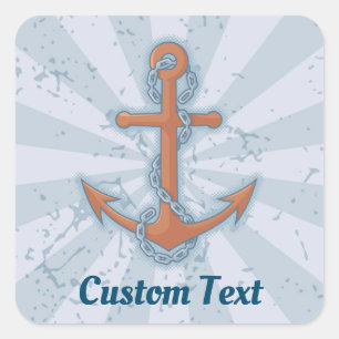 Anchor with Chain Square Sticker