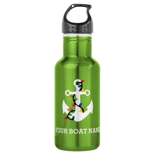Anchor with Christmas Lights Nautical 532 Ml Water Bottle (Front)