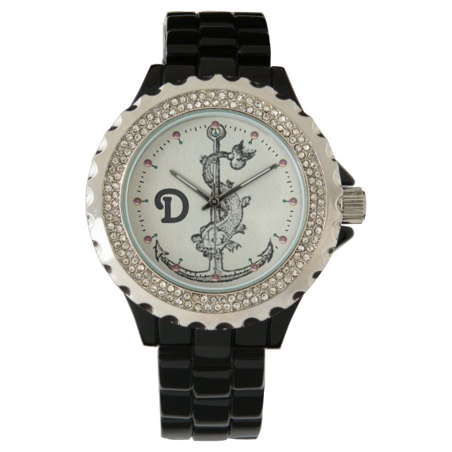 ANCHOR WITH FISH NAUTICAL MONOGRAM WATCH (Front)