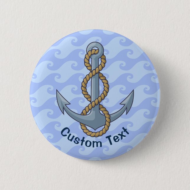 Anchor with Rope 2 Inch Round Button (Front)