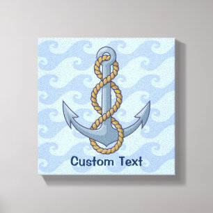 Anchor with Rope Canvas Print