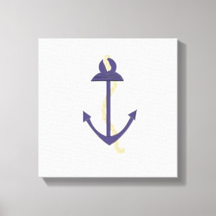 Anchor with Rope Canvas Print