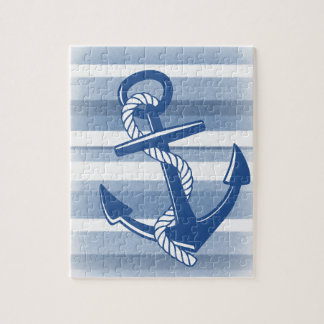 Anchor with rope in blue hues jigsaw puzzle