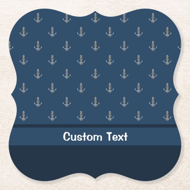 Anchor with Rope Paper Coaster (Front)