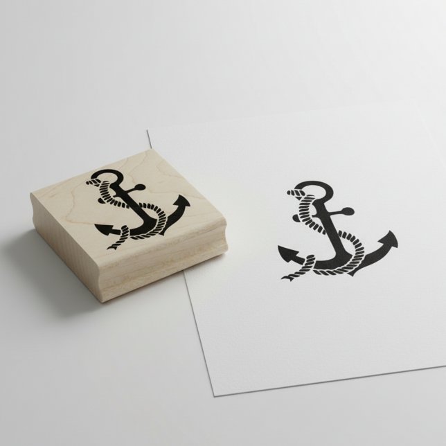 Anchor Wooden Art Stamp (Nautical anchor wooden art stamp.)