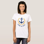 Anchor Your Boat Name Gold Laurel Leaves White T-Shirt (Front Full)