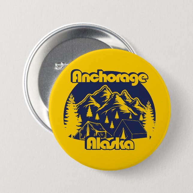 Anchorage Alaska 3 Inch Round Button (Front & Back)