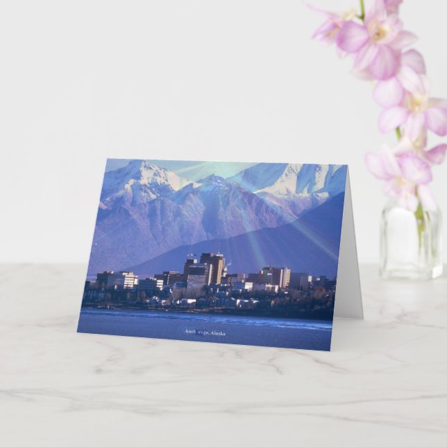 Anchorage Alaska Anniversary Special Celebrations Card (Orchid)