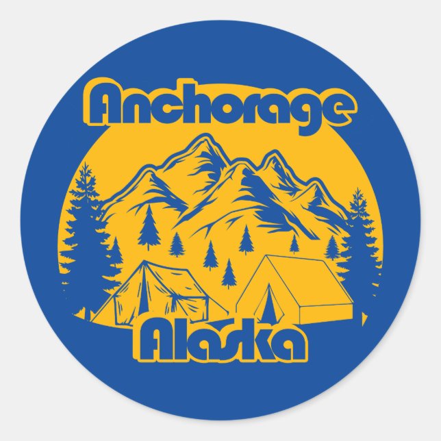 Anchorage Alaska Classic Round Sticker (Front)