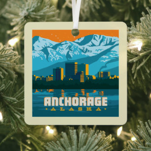 Anchorage, Alaska Metal Ornament