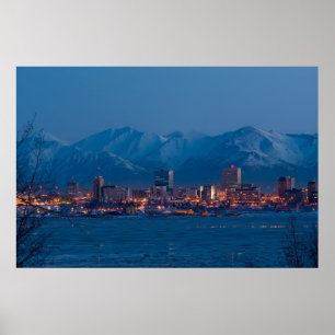 ANCHORAGE ALASKA NIGHES POSTER