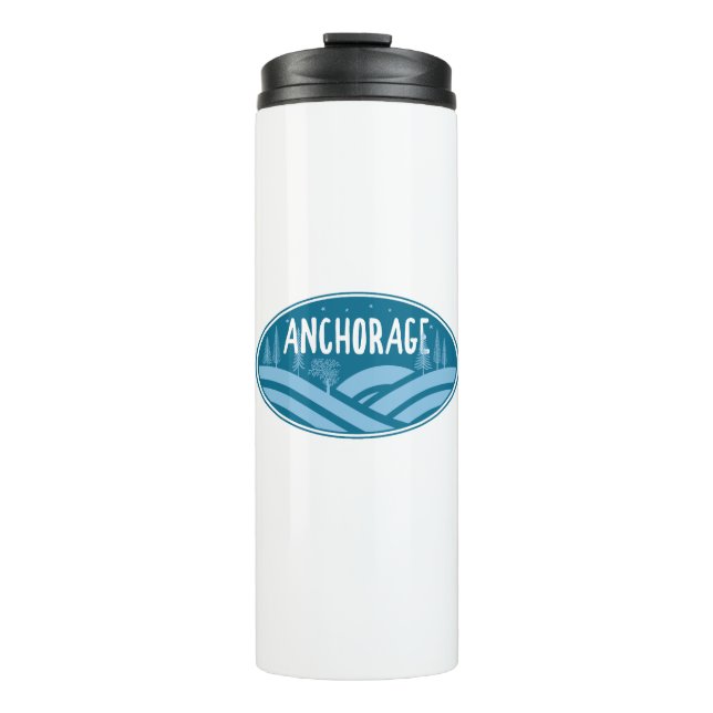 Anchorage Alaska Outdoors Thermal Tumbler (Front)