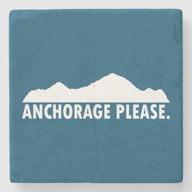 Anchorage Alaska Please Stone Coaster (Front)