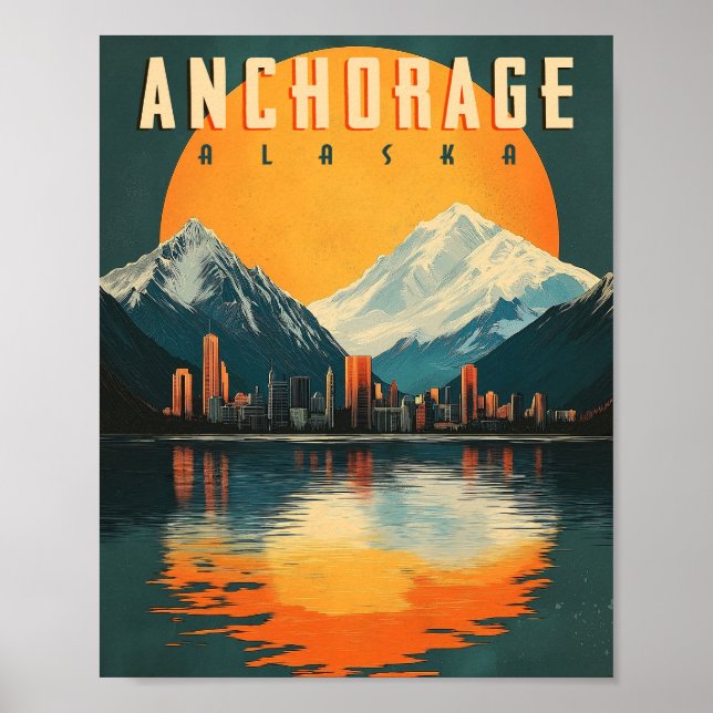Anchorage, Alaska Poster - Vues époustouflantes de (Devant)