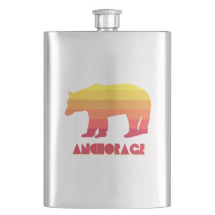 Anchorage Alaska Rainbow Bear Hip Flask