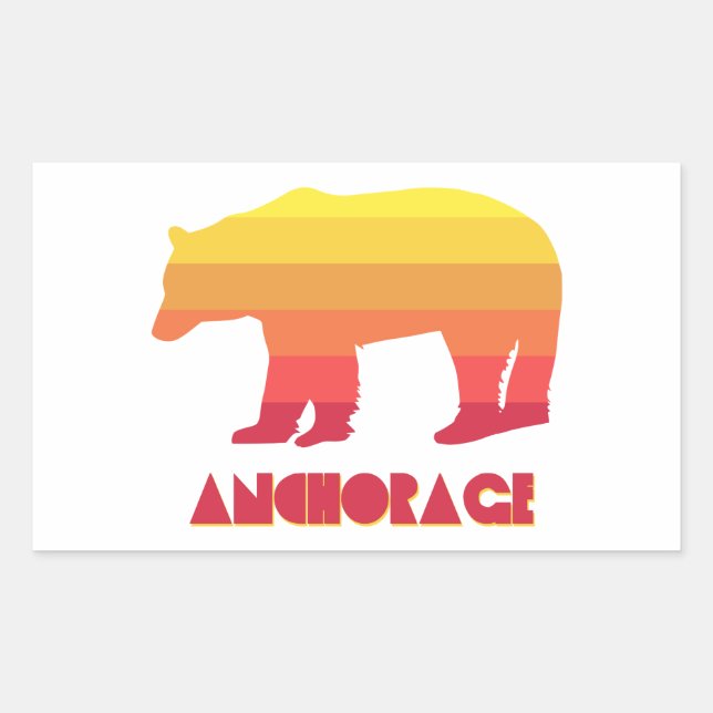 Anchorage Alaska Rainbow Bear Sticker (Front)