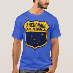 Anchorage Alaska Retro Shield Yellow T-Shirt