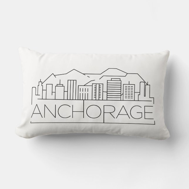 Anchorage, Alaska Skyline Lumbar Pillow (Front)