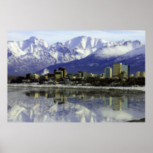 Anchorage Alaska Skyline Poster